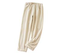 Pantalon ample pour femme, automne-hiver, velours, flanelle, épais, thermique, épais, pelucheux, pyjama, chemises de nuit pour femmes, 2024, P-416 Blanc, M