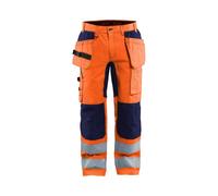 Pantalon artisan haute visibilité Blaklader EN 20471, Classe 2 +STRETCH Orange / Marine 40