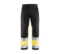 Pantalon artisan haute visibilité Blaklader +STRETCH Noir / Jaune 40