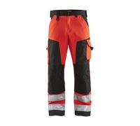 Pantalon artisan haute visibilité Blåkläder 1566 Rouge fluo/Noir Blaklader - 156618115599C 40