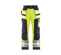Pantalon artisan multinormes à poches flottantes Jaune-Fluo/Marine 15791514 - Taille au choix