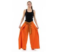 Pantalon baba cool femme Fantazia - Orih - Orange - Ceinture sari brillant - 100% coton khadar doux et léger TU