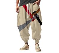 Pantalon baggy imprimé pour homme, pantalon sarouel hip-hop avec taille élastique et poches latérales, pantalon de jogging streetwear graphique coloré, pantalon de festival, pantalon de festival