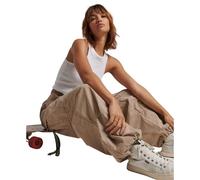 Superdry Pantalon baggy parachute cargo vintage Femme Marron M/L