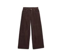 Pantalon baggy taille mi-haute en velours femme Superdry Marron 30x30