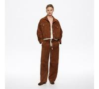 Pantalon barrel cuir caramel 40