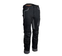 Pantalon de travail renforcé stretch multipoches BARU noir et orange L Coverguard