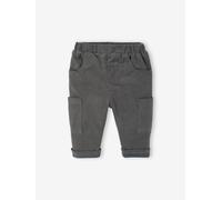Pantalon bébé coupe battle en velours doublé anthracite 18M(81CM)