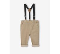 Pantalon bébé en velours avec bretelles amovibles beige 4A(104CM)