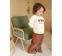 Pantalon bébé en velours côtelé avec ceinture léopard à nouer terracotta 4A(104CM)