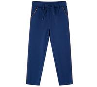 Pantalon bébé - vidaXL - Modèle avec cordon - Taille élastique - Poches avant et arrière - Bleu marine 18-24 mois