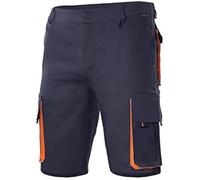 Pantalon Bicolor Stretch - VELILLA - Haute Visibilité - Bleu Marine/Orange - 6 Poches - Élastique 44