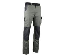 Pantalon bicolore stretch poches genoux THOR KAKI GRIS F - LMA LEBEURRE - 1820 58