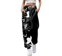 Pantalon blanc extensible pour femme - Pantalon de loisirs imprimé Halloween - Pantalon de jogging confortable - Pantalon souple avec taille élastique pour un usage quotidien - Pantalon de vélo de