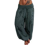 Pantalon Boheme Femme - Grande Taille Baggy Detente Pantalon Solide Couleur Pantalon De Yoga pour Femmes Pantalon Femme Pas Cher Fashion Pants De Poche