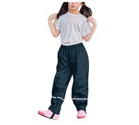 Pantalon Boue de Pluie Imperméable Coupe-Vent Léger Enfants Pantalon de Pluie Unisexe pour Enfant Imperméable, Coupe-Vent et Respirant Non Doublé pour Fille et Garçon (Sea Blue, 110-116)
