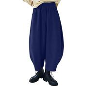 Pantalon bouffant en coton pour femme - Pantalon baggy pour femme - Coupe ample - Jambes larges - Pantalon en velours côtelé - Vintage - Pantalon palazzo japonais - Pantalon droit - Pantalon d'hiver