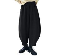 Pantalon bouffant en coton pour femme - Pantalon baggy pour femme - Coupe ample - Jambes larges - Pantalon en velours côtelé - Vintage - Pantalon palazzo japonais - Pantalon droit - Pantalon d'hiver