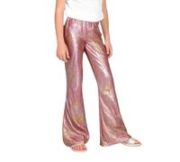 Pantalon brillant métallisé pour enfant fille garçon Pantalon de survêtement à jambes larges Pantalon de danse hip hop Pantalon de danse hippie Performance Festival Tenue Taille haute Pantalon de