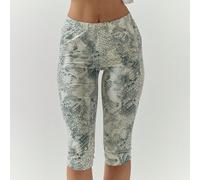 Pantalon capri ajusté vert imprimé serpent Slinky taille mi-haute décontracté fête hiver pour femmes Bas verts pour femmes L,M,S,XL,XSImprimés aléatoiresTissu tricoté