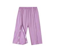 Pantalon Capri détachable for femmes, récupération post-chirurgie, remplacement de la hanche, du genou, de la cheville, bande magique adaptative, jambe large(Purple,X-Large)