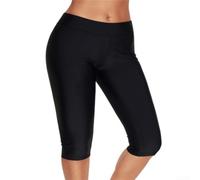 Pantalon capri en polyester pour femme léger respirant (noir L)
