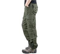 Pantalon cargo à plusieurs poches pour homme - Style décontracté - Coupe droite ample - 8 poches - Matière légère en coton et polyester