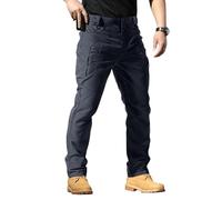 Pantalon cargo à séchage rapide pour homme, pantalon tactique de randonnée, léger, respirant, de travail, élastique, résistant et pratique, pantalon militaire d'extérieur, multi-poches, bleu, L