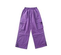 Pantalon Cargo Ado Fille Parachute Baggy en Coton Style Y2K Vintage Couleur Unie Extensible Sport Casual Streetwear