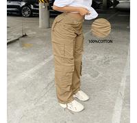 Pantalon cargo ample décontracté tout-aller de couleur unie et droit pour grandes tailles 0XL,1XL,2XL,3XL,4XLTissu tissé