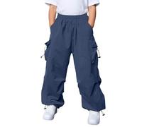 Pantalon Cargo Ample Pantalon Hip-Hop Enfant Fille Multi Poche Danse Jazz Sport Casual Streetwear 5-15 Ans
