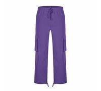 Pantalon cargo baggy pour homme - Pantalon de jogging pour homme - Coupe décontractée - Pantalon long - Coupe droite - Pantalon de sport avec cordon de serrage - Couleur unie - Pantalon de loisirs