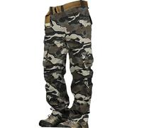 Pantalon cargo camouflage pour homme décontracté tactique pantalon softshell léger de travail imperméable pour le camping et la randonnée avec plusieurs poches, XL