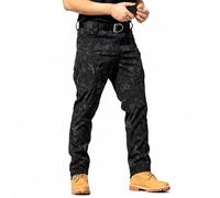 Pantalon cargo camouflage pour homme décontracté tactique pantalon softshell léger de travail imperméable pour le camping et la randonnée avec plusieurs poches, Marine militaire., 3XL