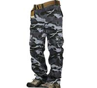 Pantalon cargo camouflage pour homme décontracté tactique pantalon softshell léger de travail imperméable pour le camping et la randonnée avec plusieurs poches, XL