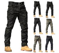 Pantalon cargo camouflage pour homme - Pantalon de travail tactique résistant à l'eau avec poches zippées, gris, XS