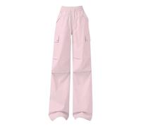 Pantalon cargo classique taille haute multi-poches couleur unie pantalon de combat de rue décontracté jambe droite hip-hop style petit ami pantalon de survêtement chic pour la randonnée et le jogging