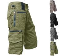 Pantalon Cargo Court for Homme, Short Cargo D'été, Pantalon 3/4, Pantalon De Sport Longueur Genou, Salopette, Pantalon Chino Camouflage, Pantalon, Tailles S À 5XL(Green,5XL)