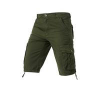 Pantalon cargo court stretch pour homme - Pantalon d'été avec de nombreuses poches - Pantalon de randonnée léger avec bouton vers le bas - Short d'été résistant à l'abrasion - Durable et confortable