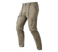 Pantalon cargo de couleur pour homme - Pantalon de sport décontracté - Coupe ajustée - Pantalon cargo pour homme, kaki, 3XL