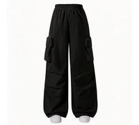 Pantalon cargo de mode de rue pour adolescentes pour les sorties quotidiennes et les sorties du w nd 14Y,13Y,16Y,15YUnicoloreÉtoffe