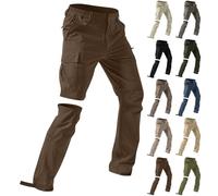 Pantalon cargo de randonnée pour homme - Pantalon de randonnée zippé - Léger - Convertible - Avec poches - Short de course à pied léger - Séchage rapide - Pantalon extensible, kaki, S