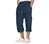 Pantalon Cargo Décontracté Homme Design Poches Confortable Tissu Élastique Coupe Relaxed Outdoor Travail Voyage Quotidien Durable Léger(Navy, L)