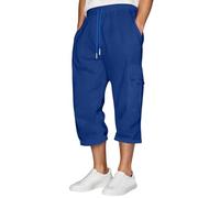 Pantalon Cargo Décontracté Homme Design Poches Confortable Tissu Élastique Coupe Relaxed Outdoor Travail Voyage Quotidien Durable Léger(Blue, L)