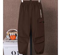 Pantalon cargo décontracté pour garçons préadolescents avec imprimé graphique, coupe ample et poches, convient pour les trajets quotidiens en automne 7Y,8Y,9Y,10Y,11Y,12Y,13YUnicolorePolyester