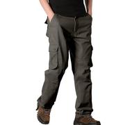 Pantalon cargo décontracté pour homme - Grande taille - Couleur unie - Pantalon cargo tendance - Vêtement de travail confortable - Avec plusieurs poches - Taille élastique, ag, 42