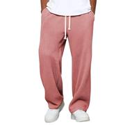 Pantalon Cargo Droit Pantalons Droits Amples et verticaux pour Hommes, de Marque à la pour Le Printemps et l'automne, Pantalons de Sport décontractés à Jambes Larges, Grande Vital Pantalon (Pink, M)