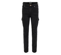 Pantalon cargo en coton noir uni avec une coupe slim et une taille intermédiair 7 ans