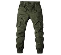 Pantalon cargo en coton pour homme - Coupe athlétique multi-poches zippées Pantalon de travail d'entraînement en plein air Pantalon de travail durable Pantalon de randonnée respirant Pantalon de