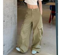Pantalon cargo en jean style coréen décontracté pour femmes L,M,S,XLUnicoloreJean